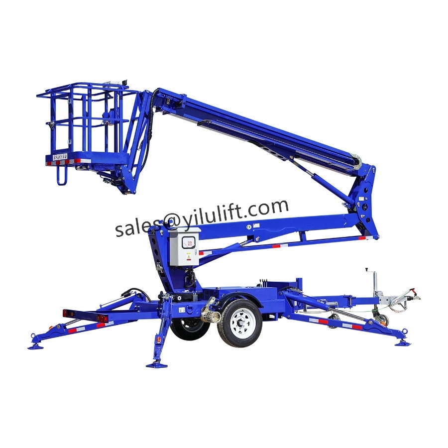towable boom lift jobsite setup yilu lift