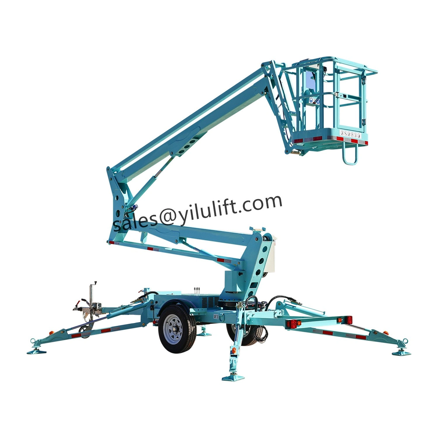 yilu lift teal towable articulated boom lift with work platform