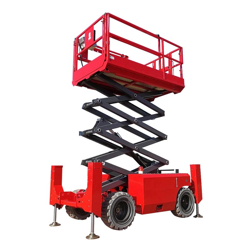 YILU LIFT rough-terrain scissor lift with outriggers