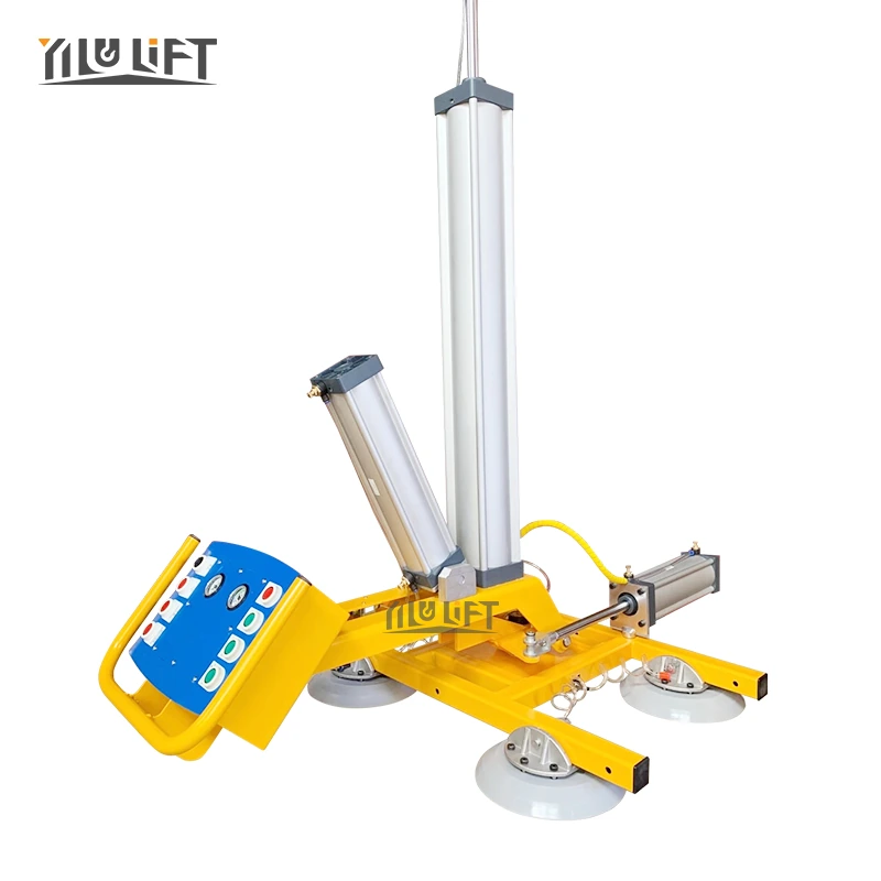 YILU LIFT pneumatic vacuum lifter showing cup layout and control panel